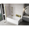 Mexen Mist 2-wing left shower screen 140 x 150 cm, transparent, brushed gold - 8A9-140-002-55-00-L