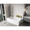 Mexen Mist paravento per vasca da bagno a 2 ante sinistro 140 x 150 cm, trasparente, oro spazzolato - 8A9-140-002-55-00-L
