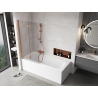 Mexen Mist paravento per vasca da bagno 2 ante sinistre 90 x 150 cm, trasparente, rame spazzolato - 8A9-090-002-65-00-L