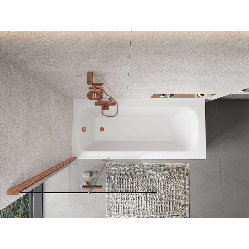 Mexen Mist 2-wing left shower screen 90 x 150 cm, transparent, brushed copper - 8A9-090-002-65-00-L