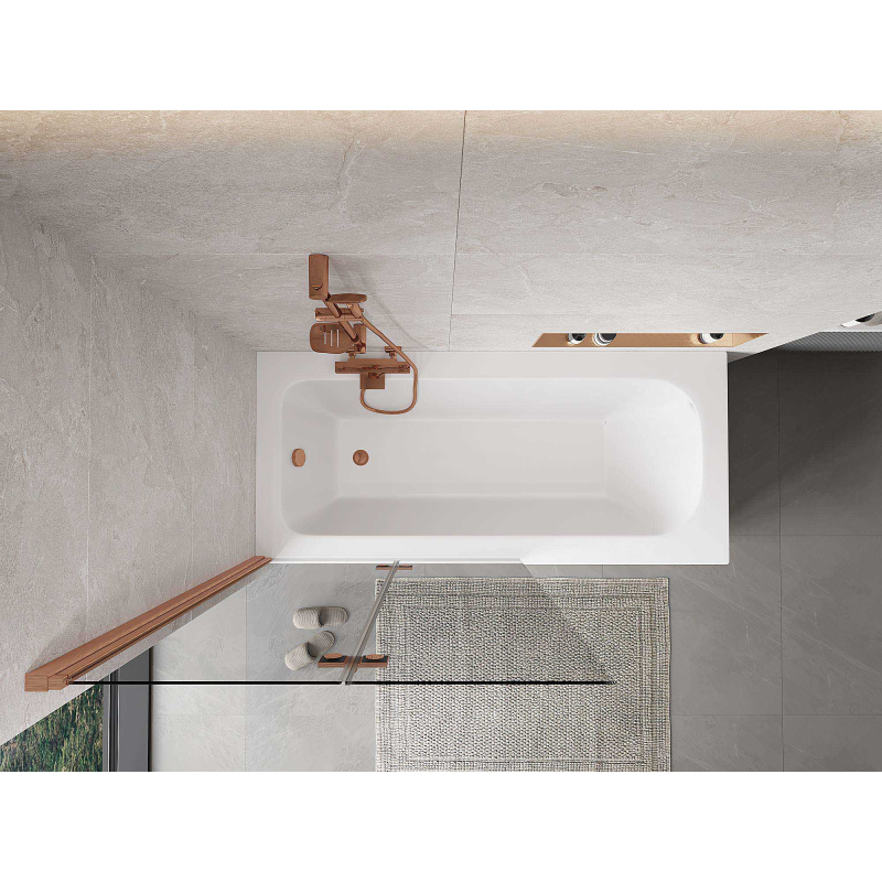 Mexen Mist δίφυλλη αριστερή παραβάν μπανιέρας 100 x 150 cm, διάφανη,