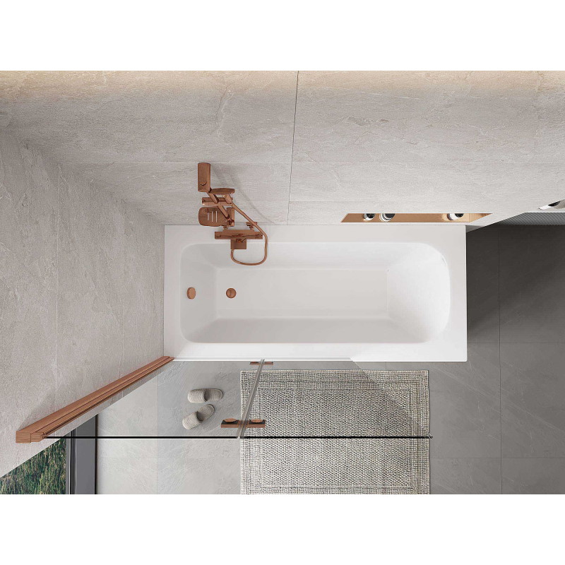 Mexen Mist 2-panel left shower screen 110 x 150 cm, transparent, brushed copper - 8A9-110-002-65-00-L