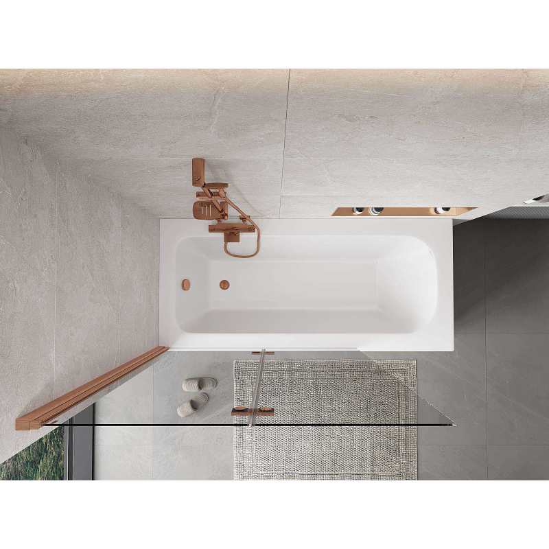 Mexen Mist διφυλλή αριστερή καμπίνα ντους 120 x 150 cm, διαφανής, βουρτσισμένο