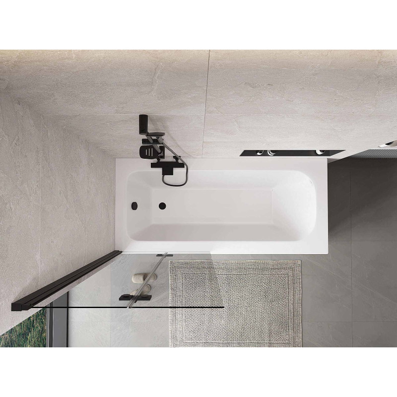 Mexen Mist 2-panel left shower screen 80 x 150 cm, transparent, black - 8A9-080-002-70-00-L