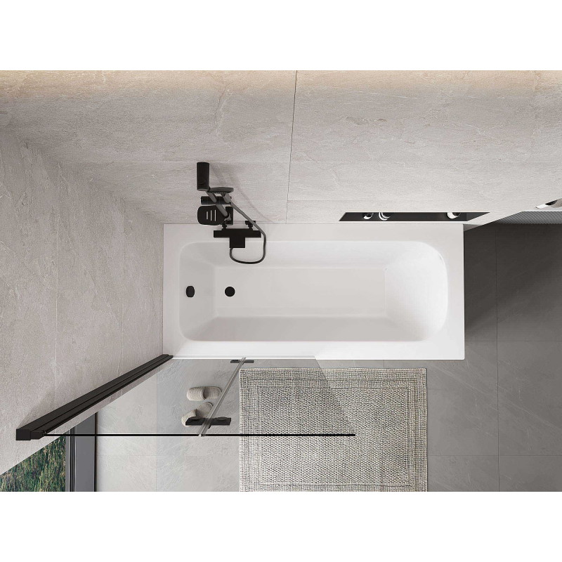 Mexen Mist 2-panel left shower screen 90 x 150 cm, transparent, black - 8A9-090-002-70-00-L