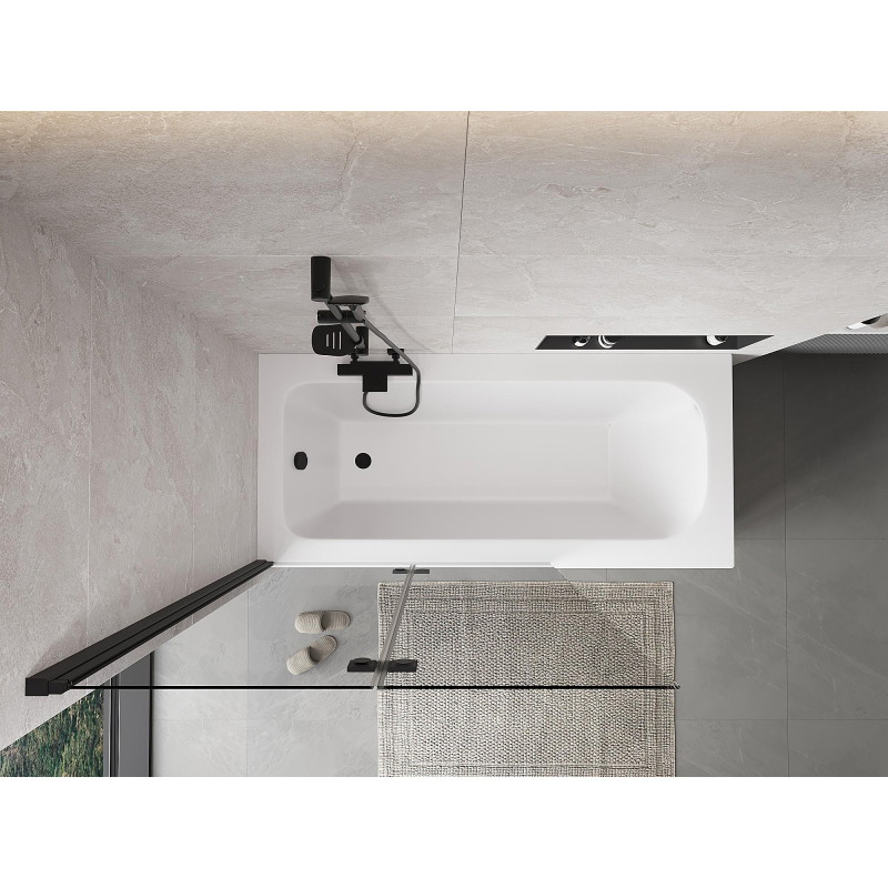 Mexen Mist 2-panel left shower screen 110 x 150 cm, transparent, black - 8A9-110-002-70-00-L