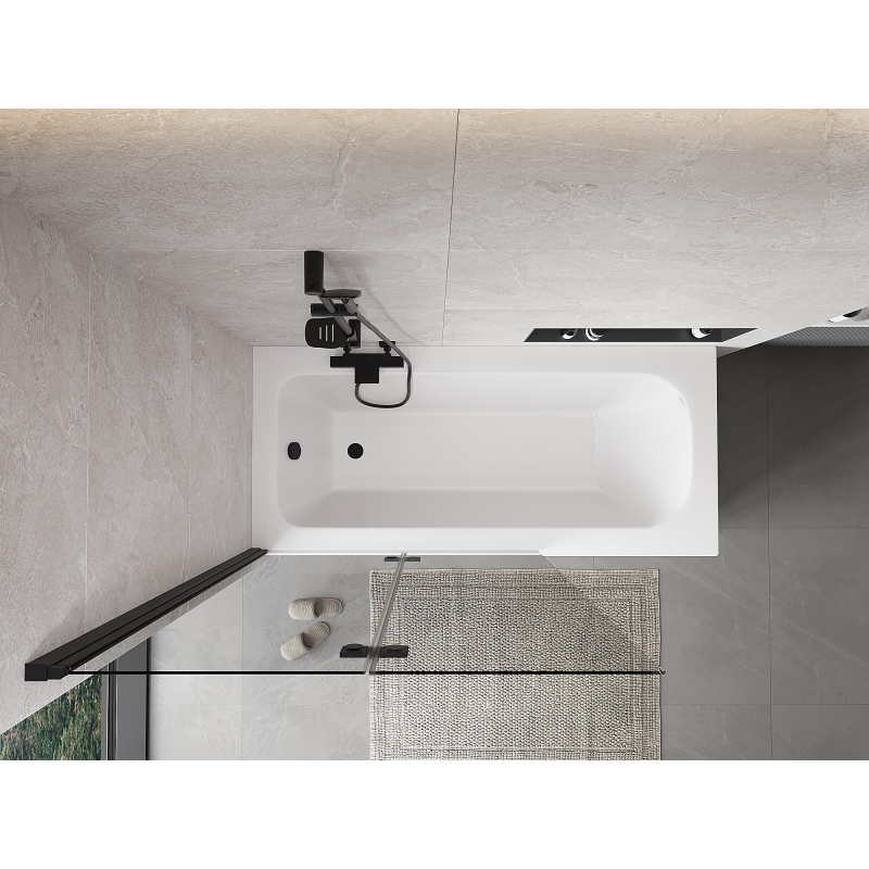 Mexen Mist paratia per doccia 2-ante sinistra 110 x 150 cm, trasparente, nero - 8A9-110-002-70-00-L