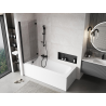 Mexen Mist paravan za kadu s 2 krila lijevi 140 x 150 cm, proziran, crni - 8A9-140-002-70-00-L