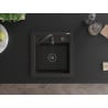 Mexen Vito fregadero de granito de 1 cubeta con grifo de cocina Telma, negro/dorado metálico - 6503-75-670200-70-B