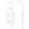 Mexen Navas painel de duche, preto - 7627-02-70