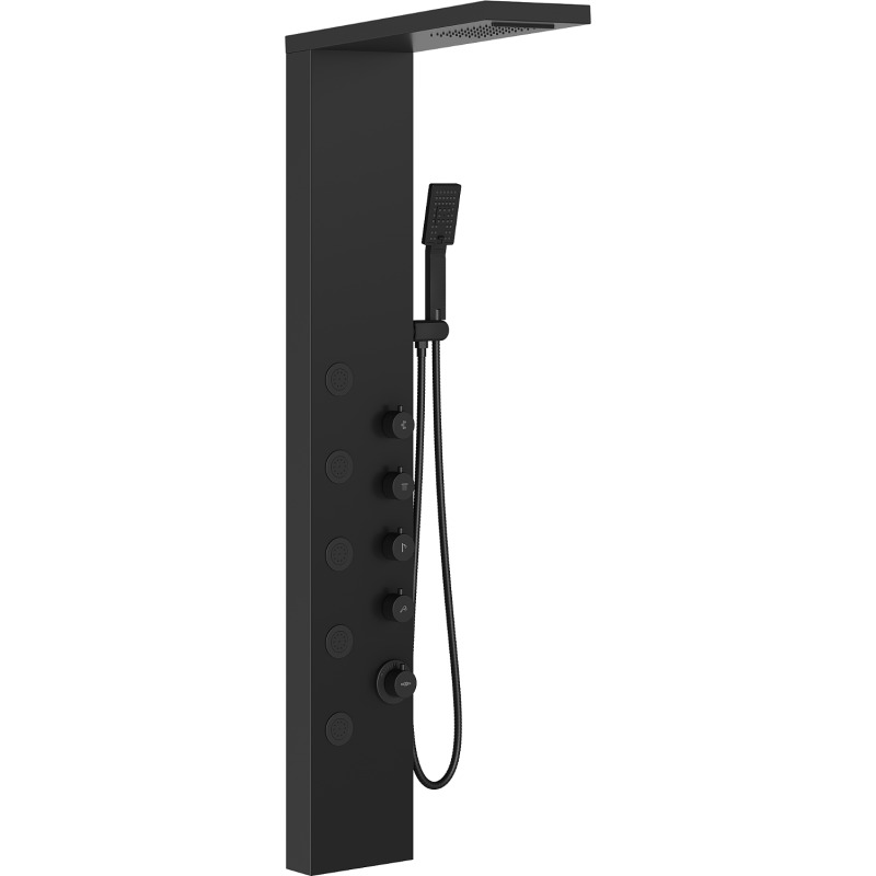 Mexen Lando pannello doccia, nero - 7611-04-70