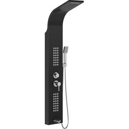 Mexen Ardo pannello doccia con beccuccio, nero - 7617-04-70