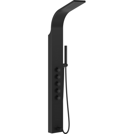 Mexen Timor shower panel with spout, black - 7621-04-70