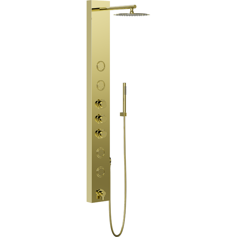 Mexen Ivo dušas panelis ar izteku, zelta - 7608-03-50