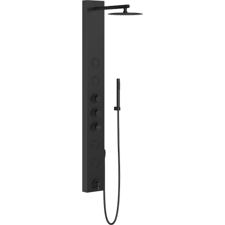 Mexen Ivo dušas panelis ar izteku, melns - 7608-03-70
