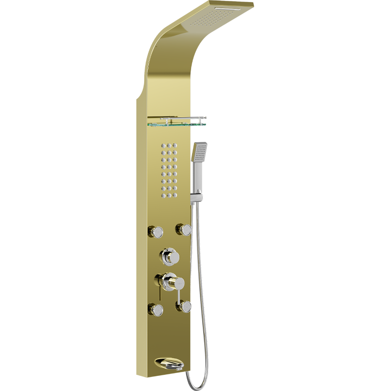 Mexen Adrox dušas panelis ar izteku, zelta - 7613-04-50