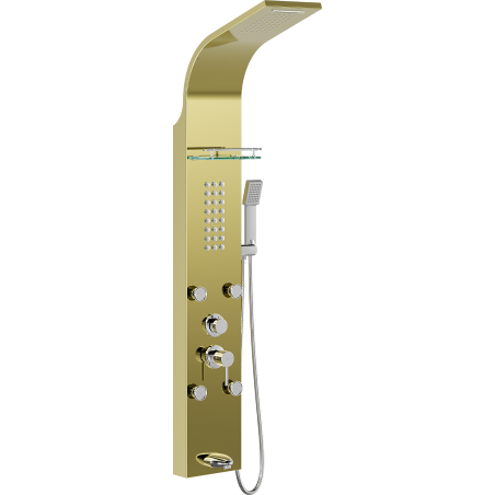 Mexen Adrox painel de duche com bica, dourado - 7613-04-50