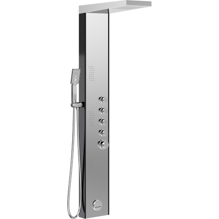 Mexen Damon painel de duche com bica, cromado/preto - 7623-04-17