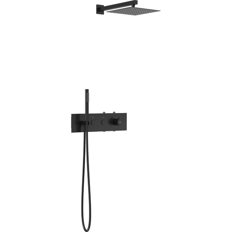 Mexen Azul concealed shower set, black - 7629-03-70