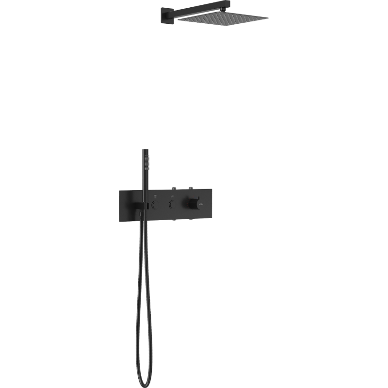 Mexen Azul ensemble de douche encastré, noir - 7629-03-70