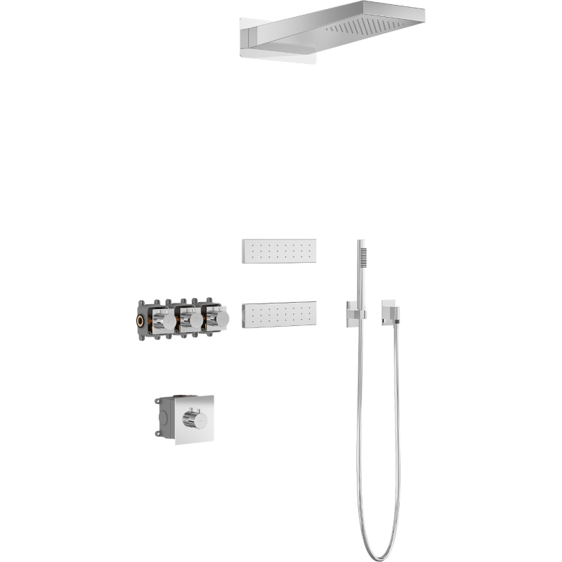 Mexen Fall ingebouwde doucheset, chroom - 7602-04-00