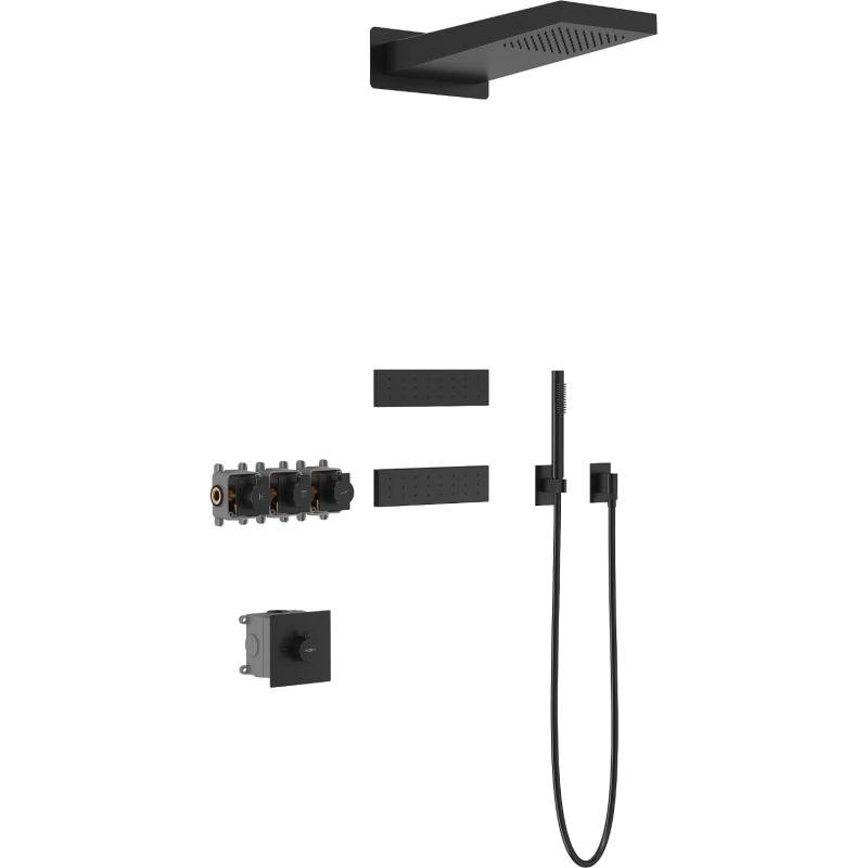 Mexen Fall set doccia da incasso, nero - 7602-04-70