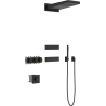 Mexen Fall ensemble de douche encastré, noir - 7602-04-70