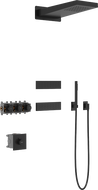 Mexen Fall inbyggd duschset, svart - 7602-04-70