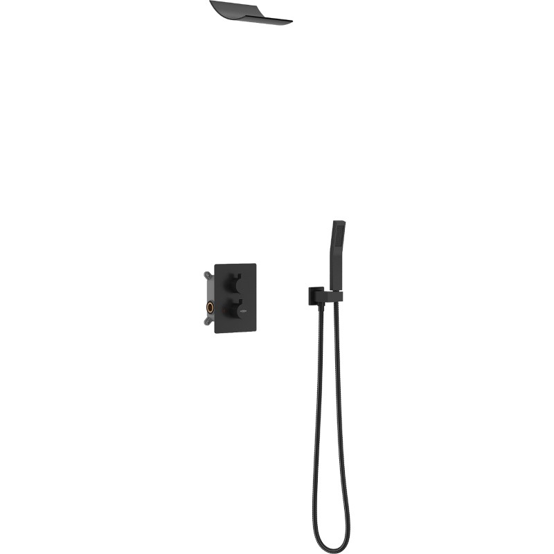 Mexen Salto concealed shower set, black - 7604-02-70