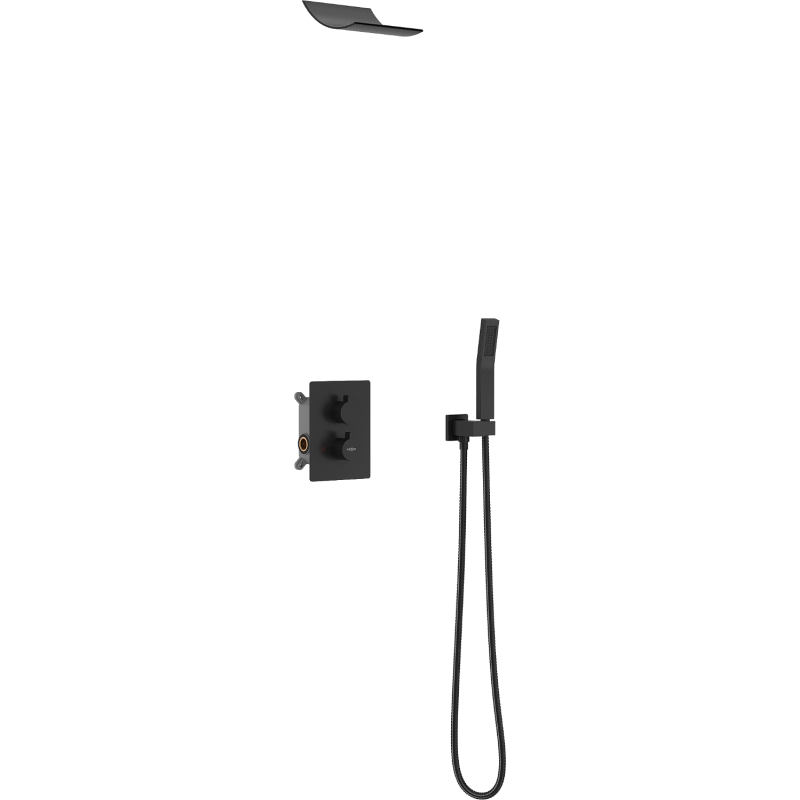 Mexen Salto ensemble de douche encastré, noir - 7604-02-70