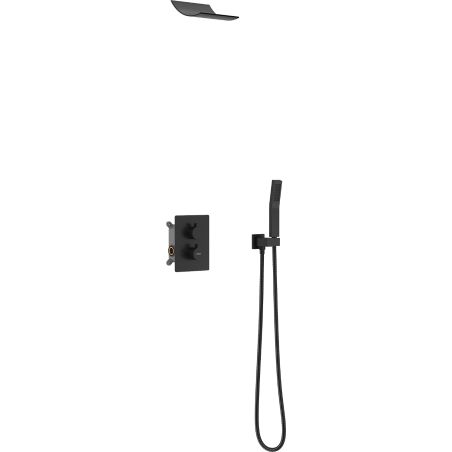 Mexen Salto conjunto de duche embutido, preto - 7604-02-70