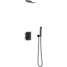 Mexen Salto juego de ducha empotrado, negro - 7604-02-70