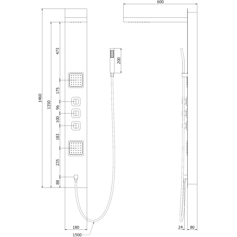 Mexen Savio Unterputz-Duschset, Chrom - 7605-03-00