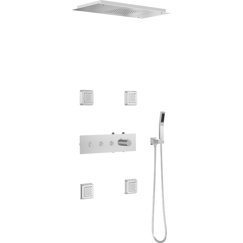 Mexen Soler conjunto de chuveiro embutido, cromado - 7601-04-00