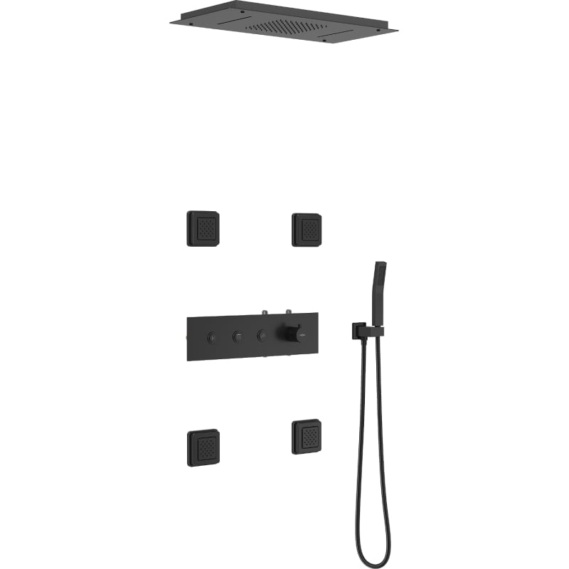 Mexen Soler black concealed shower set - 7601-04-70