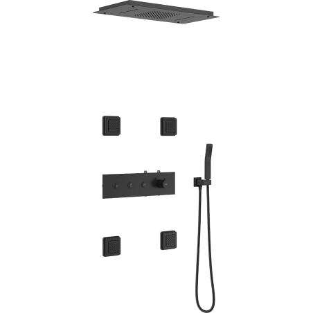 Mexen Soler black concealed shower set - 7601-04-70