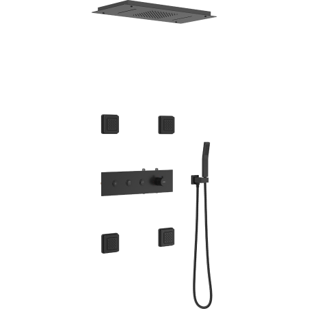 Mexen Soler ensemble de douche encastré, noir - 7601-04-70