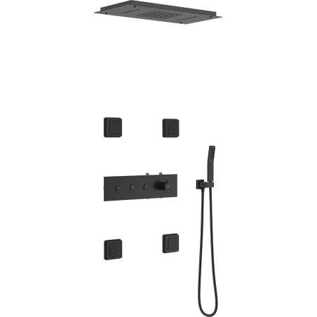Mexen Soler podometni tuš komplet, črn - 7601-04-70