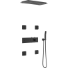 Mexen Soler black concealed shower set - 7601-04-70
