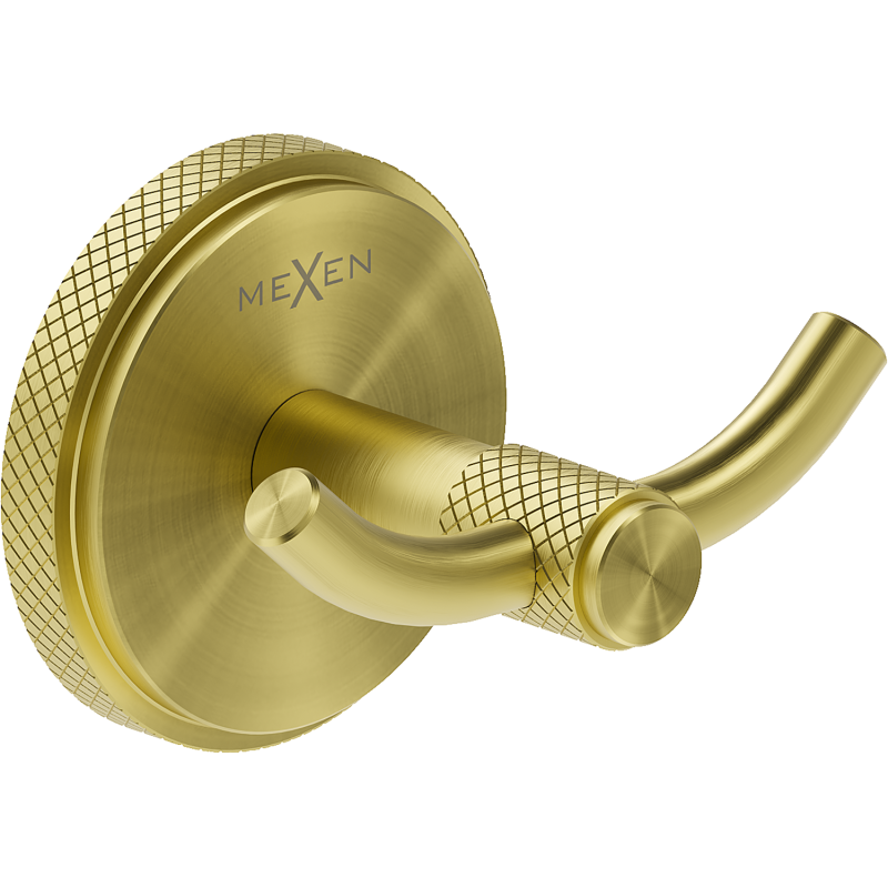 Mexen Gravo dvojni kavelj za brisače, brušena zlata - 70A93012-55