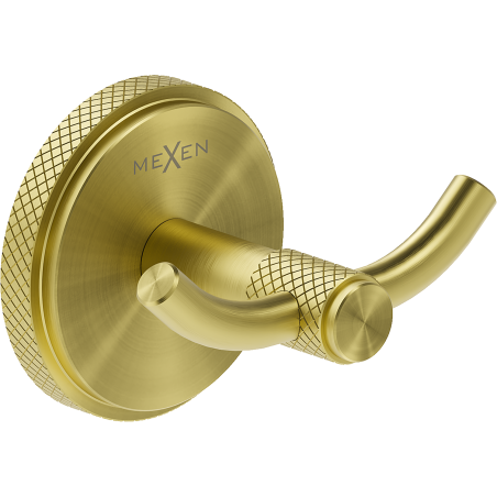 Mexen Gravo doppio gancio per asciugamani, oro spazzolato - 70A93012-55