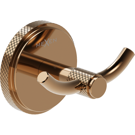 Mexen Gravo διπλός γάντζος για πετσέτες, ροζ χρυσό - 70A93012-60