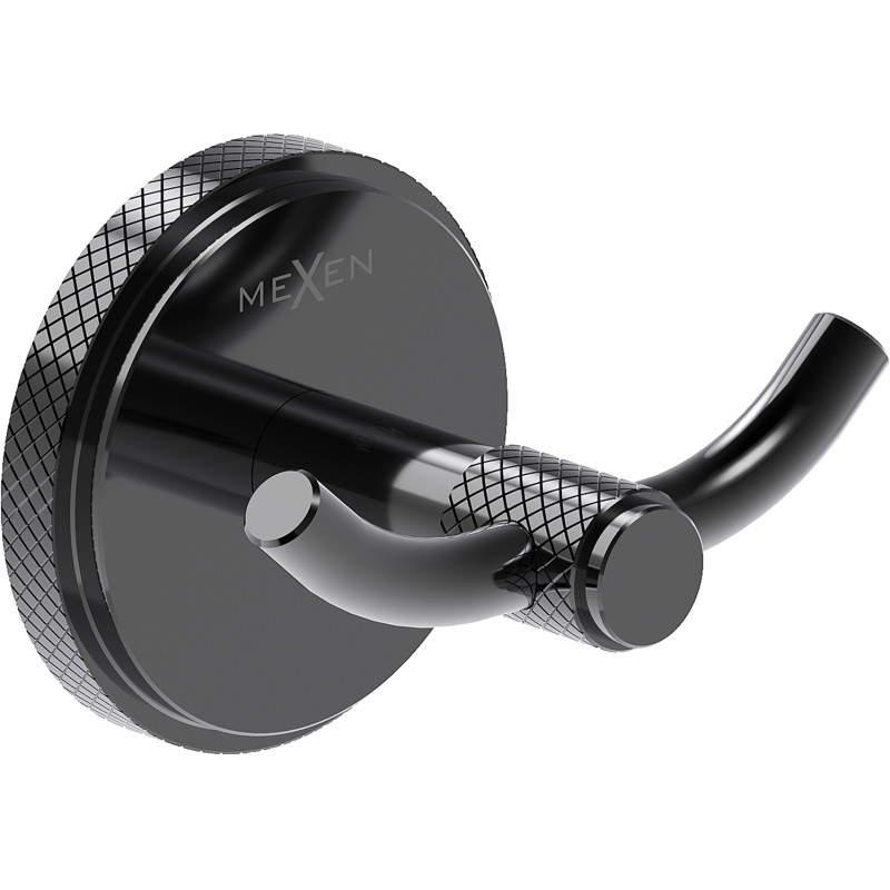 Mexen Gravo gancho doble para toallas, cromo negro - 70A93012-73