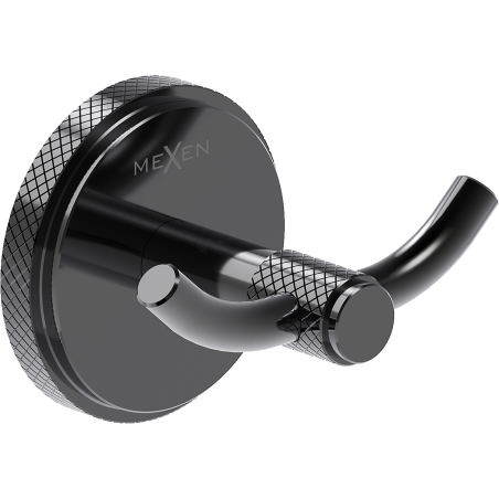 Mexen Gravo crochet double pour serviette, chrome noir - 70A93012-73
