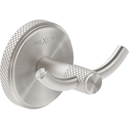 Mexen Gravo dubbele handdoekhaak, geborsteld nikkel - 70A93012-97