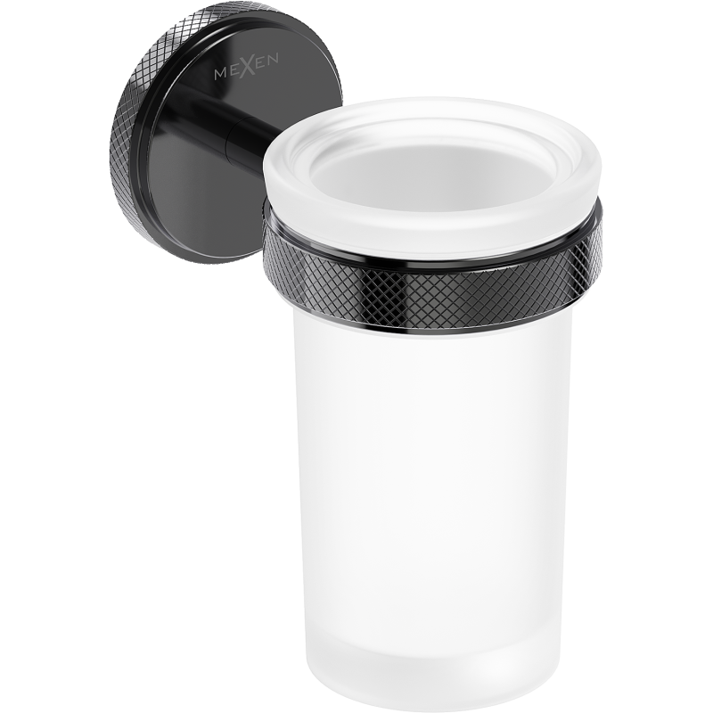 Mexen Gravo kubek na szczoteczki, black chrome - 70A93051-73