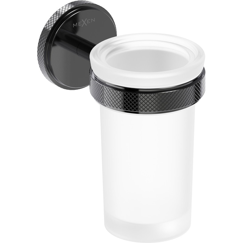 Mexen Gravo portaspazzolini, cromo nero - 70A93051-73