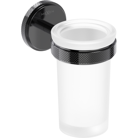 Mexen Gravo tandenborstelbeker, zwarte chroom - 70A93051-73