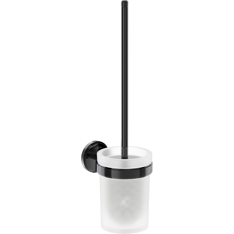 Mexen Gravo brosse de toilette, chrome noir - 70A93071-73