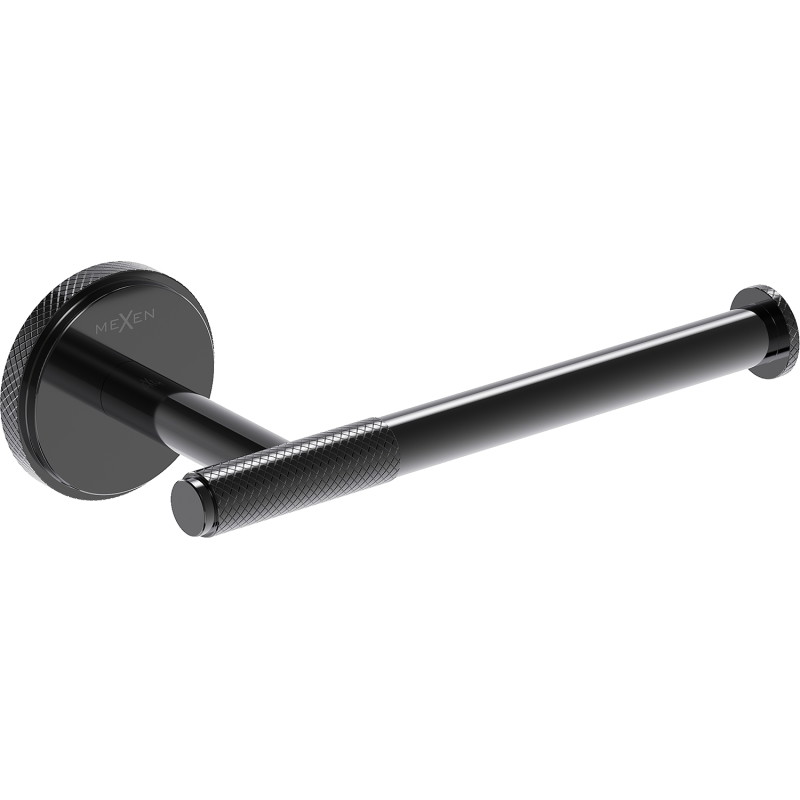 Mexen Gravo soporte para papel higiénico, cromo negro - 70A93025-73